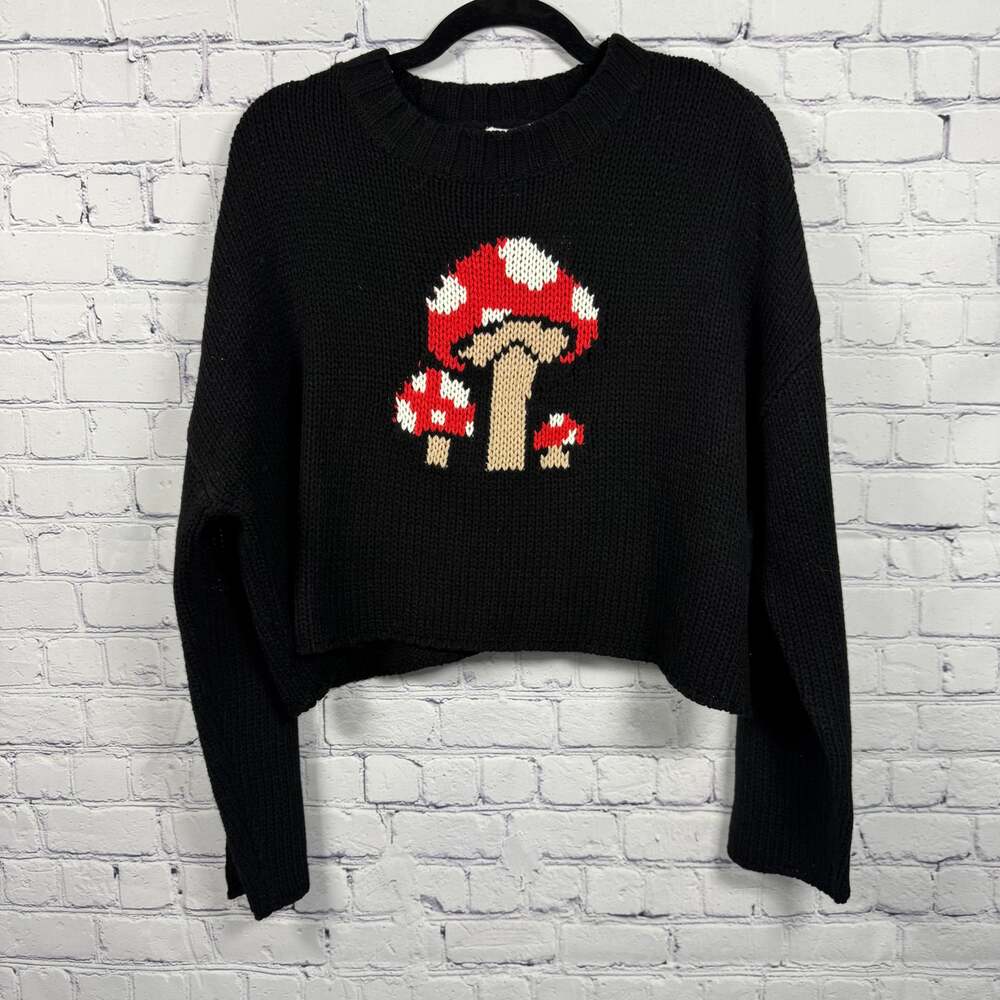 Rue 21 Mushroom Black Sweater Size M